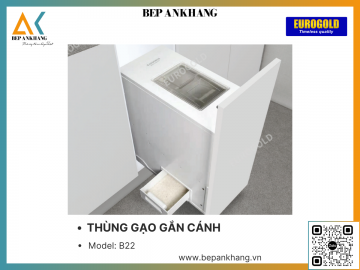 THÙNG GẠO GẮN CÁNH EUROGOLD B22 - 300mm - Nhựa - Inox